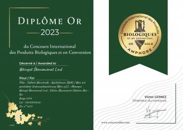 Goldmedaille beim internationalen Bioweinpreis